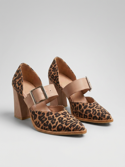 Ilana | Bold Leopard Print Block Heels