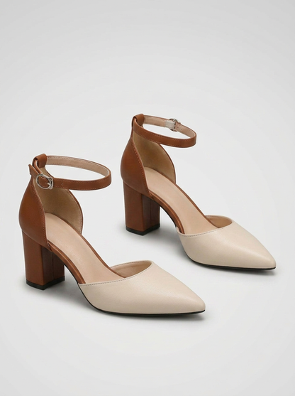 Marielle | Two-Tone Strap Heels