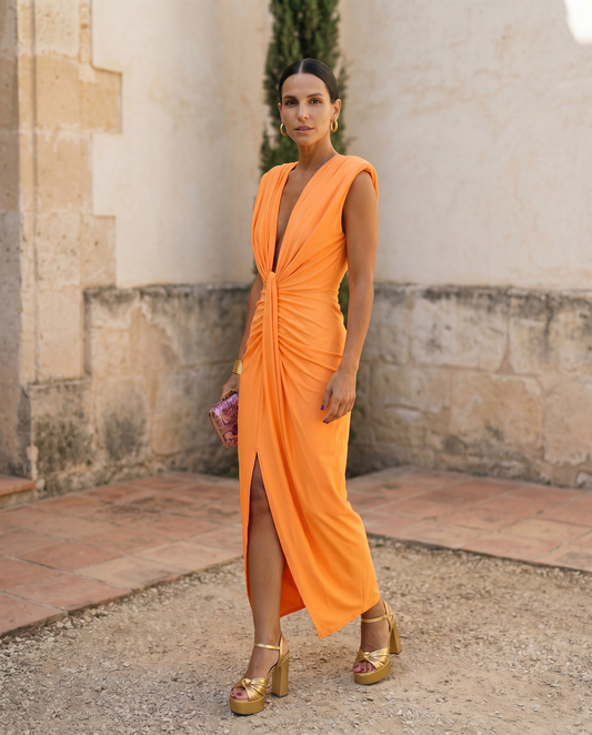 Selina | Draped-Neck Dress