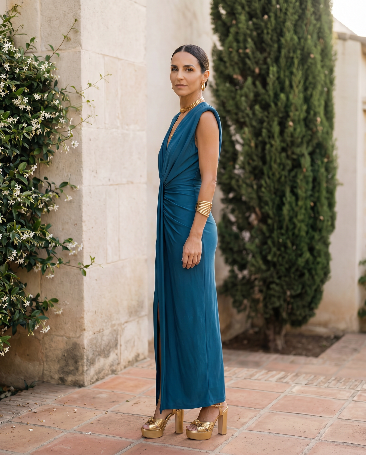 Selina | Draped-Neck Dress