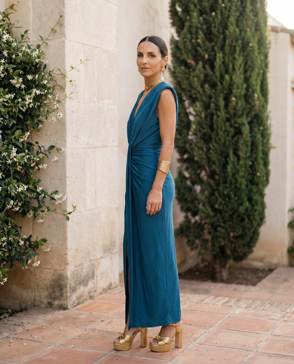 Selina | Draped-Neck Dress