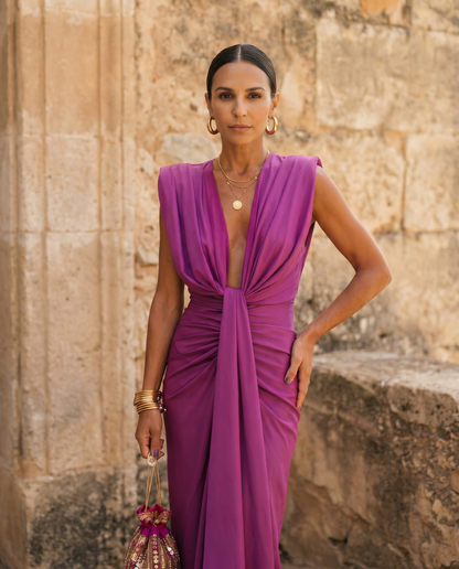 Selina | Draped-Neck Dress