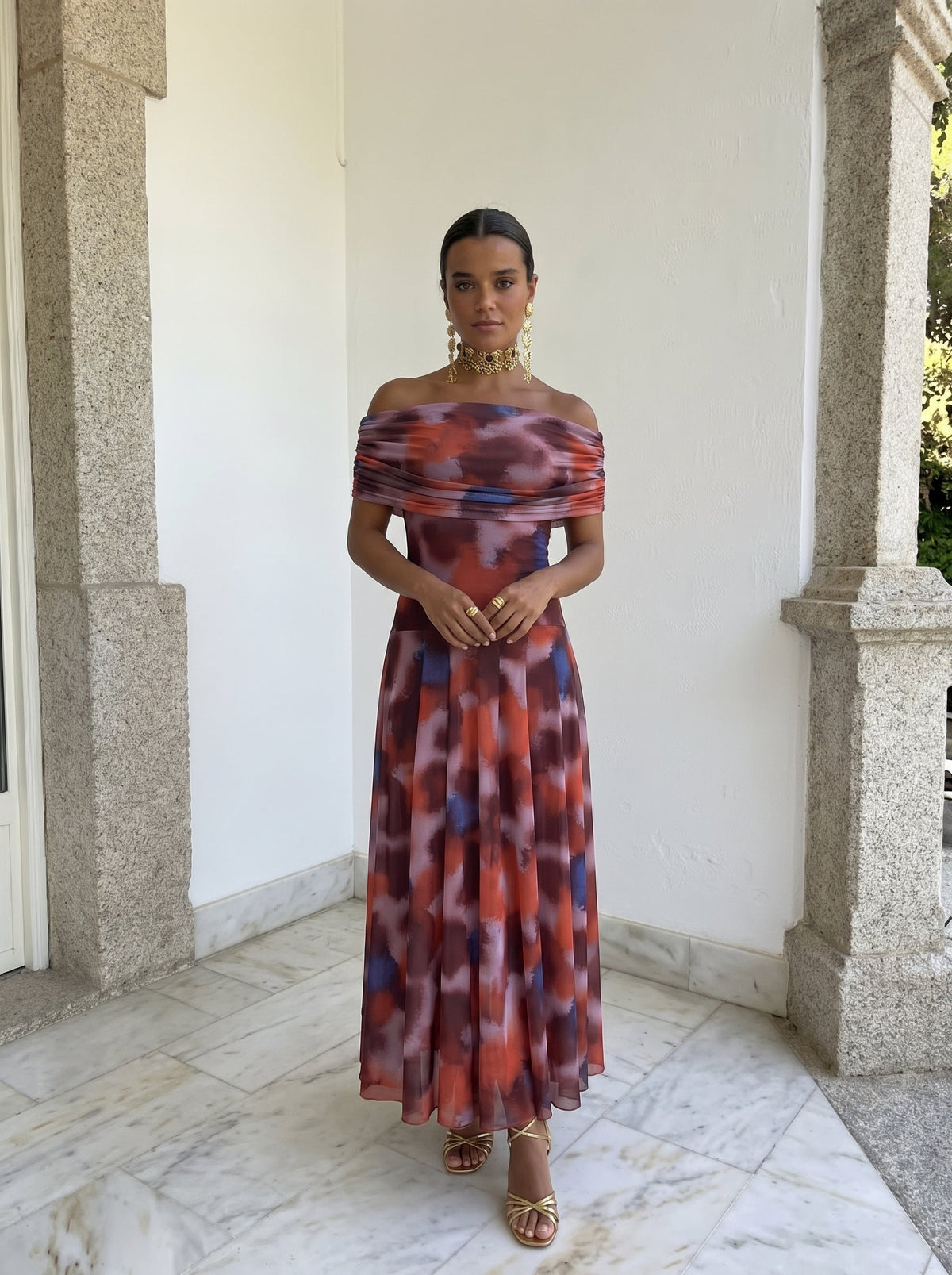 Allegra | Red Print Dress